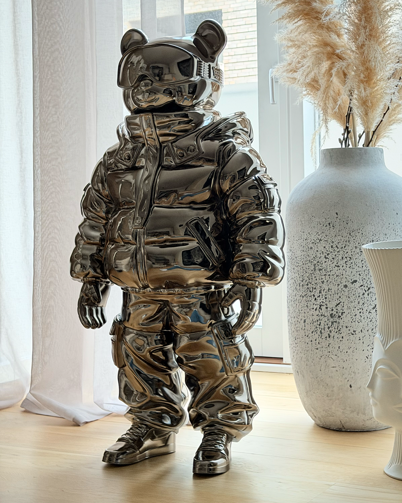 SCULPTURE ABWE 100CM / DARK CHROME