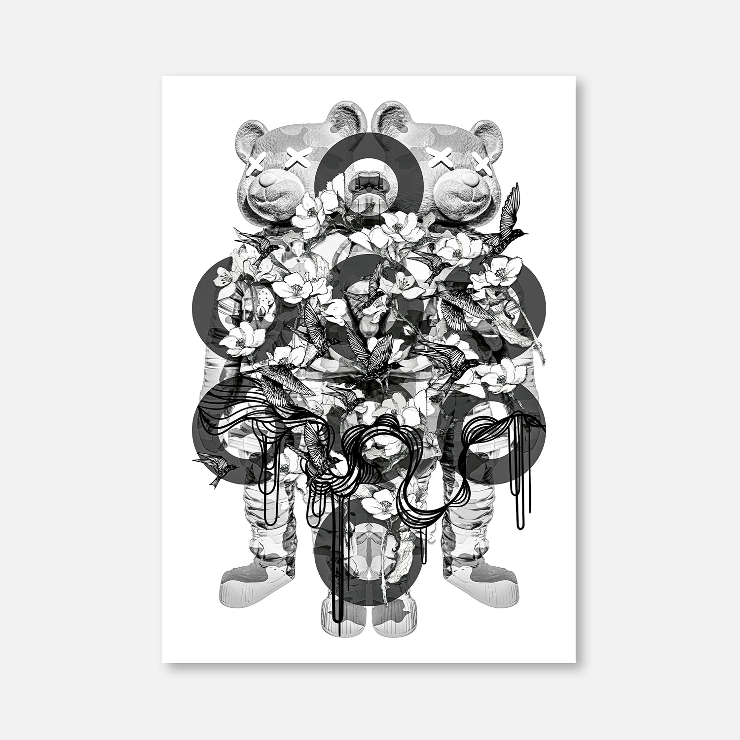 Astrobears Flower Circle Black