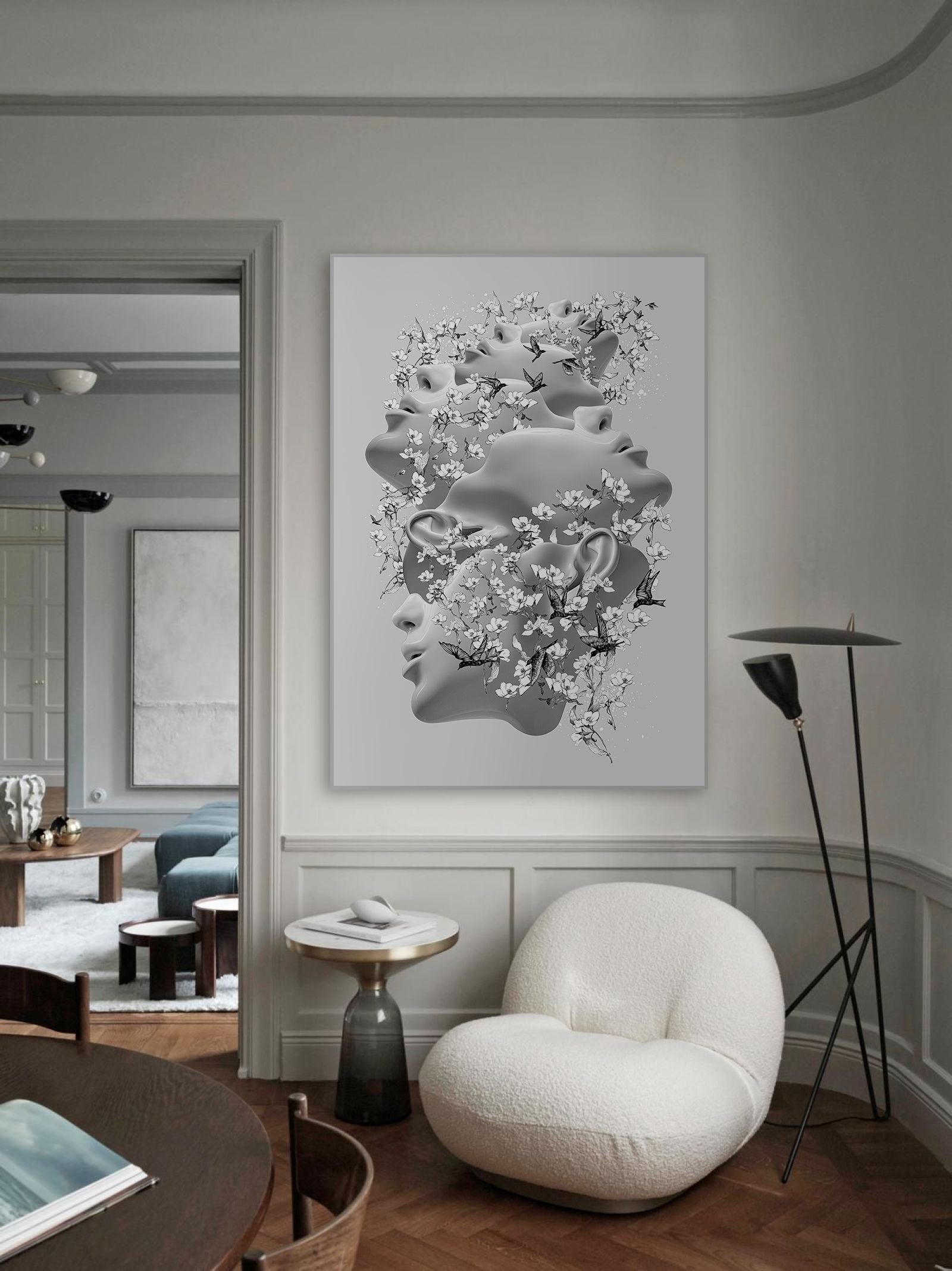 Deep Minds Flower Grey